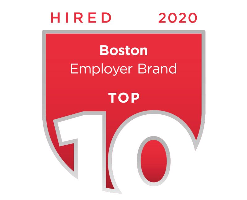 Hired Top 10 Boston Employer Brands 2020 logo